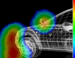 Sound source localization at a passenger car